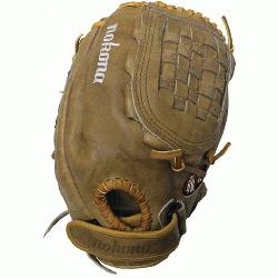 Tanned is game ready leather on this fastpitch nokona softball glo